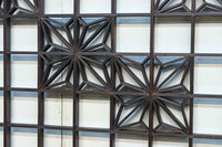 幅2608ミリ!! 升格子に角麻の葉組子が散りばめられた長尺欄間素材 EZ2844 在庫1枚