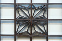 幅2608ミリ!! 升格子に角麻の葉組子が散りばめられた長尺欄間素材 EZ2844 在庫1枚