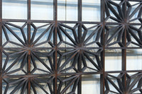 幅2608ミリ!! 升格子に角麻の葉組子が散りばめられた長尺欄間素材 EZ2844 在庫1枚