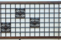 幅2608ミリ!! 升格子に角麻の葉組子が散りばめられた長尺欄間素材 EZ2844 在庫1枚