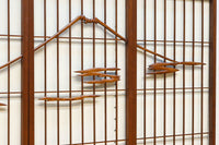 松竹梅と富士山を美しく描いた欄間・書院セット EZ2847 在庫5枚一組