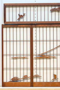 松竹梅と富士山を美しく描いた欄間・書院セット EZ2847 在庫5枚一組