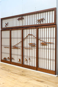 松竹梅と富士山を美しく描いた欄間・書院セット EZ2847 在庫5枚一組