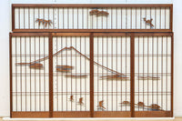 松竹梅と富士山を美しく描いた欄間・書院セット EZ2847 在庫5枚一組