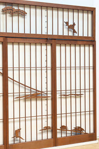 松竹梅と富士山を美しく描いた欄間・書院セット EZ2847 在庫5枚一組