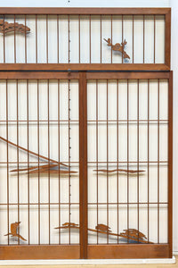 松竹梅と富士山を美しく描いた欄間・書院セット EZ2847 在庫5枚一組