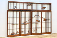 松竹梅と富士山を美しく描いた欄間・書院セット EZ2847 在庫5枚一組