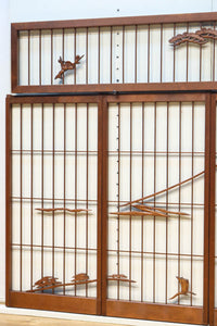 松竹梅と富士山を美しく描いた欄間・書院セット EZ2847 在庫5枚一組