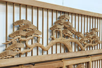 巨木の松と鶴の絵柄で風情ある欄間・書院セット EZ2848 在庫5枚一組