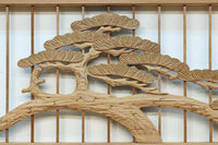 巨木の松と鶴の絵柄で風情ある欄間・書院セット EZ2848 在庫5枚一組