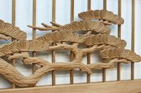 巨木の松と鶴の絵柄で風情ある欄間・書院セット EZ2848 在庫5枚一組