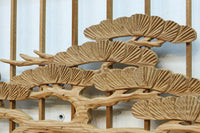 巨木の松と鶴の絵柄で風情ある欄間・書院セット EZ2848 在庫5枚一組