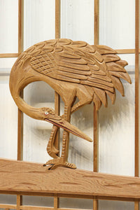 巨木の松と鶴の絵柄で風情ある欄間・書院セット EZ2848 在庫5枚一組