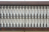 稀少珍品!!和モダンな装飾で華やかな面持ちの繊細縦格子欄間 EZ2855 在庫1枚