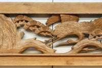 優雅な鶴の姿を松の木に添えた深彫り彫刻中型欄間 EZ2858abcd 在庫(a:1 b:1 c:1 d:1)枚