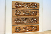 優雅な鶴の姿を松の木に添えた深彫り彫刻中型欄間 EZ2858abcd 在庫(a:1 b:1 c:1 d:1)枚