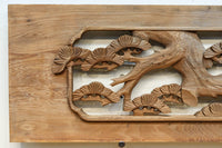 優雅な鶴の姿を松の木に添えた深彫り彫刻中型欄間 EZ2858abcd 在庫(a:1 b:1 c:1 d:1)枚