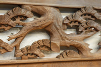 優雅な鶴の姿を松の木に添えた深彫り彫刻中型欄間 EZ2858abcd 在庫(a:1 b:1 c:1 d:1)枚