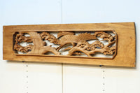 優雅な鶴の姿を松の木に添えた深彫り彫刻中型欄間 EZ2858abcd 在庫(a:1 b:1 c:1 d:1)枚