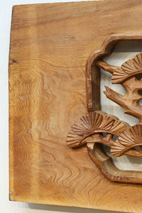 優雅な鶴の姿を松の木に添えた深彫り彫刻中型欄間 EZ2858abcd 在庫(a:1 b:1 c:1 d:1)枚