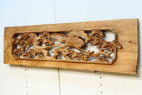 優雅な鶴の姿を松の木に添えた深彫り彫刻中型欄間 EZ2858abcd 在庫(a:1 b:1 c:1 d:1)枚