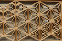 木地色のアレンジ組子装飾が映える小型欄間 EZ2860 在庫4枚