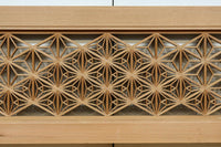 木地色のアレンジ組子装飾が映える小型欄間 EZ2860 在庫4枚