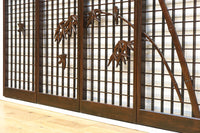 竹雀装飾を施した落ち着いた眺めの書院セット EZ2865 在庫4枚一組