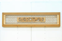 松と鶴の縁起の良い彫刻を描いた窓絵で華やいだ面持ちの彫刻欄間 EZ2868ab 在庫(a:1 b:1)枚