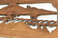 穏やかな風景が広がる彫刻欄間素材 EZ2877 在庫1枚