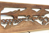 穏やかな風景が広がる彫刻欄間素材 EZ2877 在庫1枚