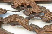 穏やかな風景が広がる彫刻欄間素材 EZ2877 在庫1枚