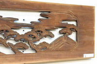 穏やかな風景が広がる彫刻欄間素材 EZ2877 在庫1枚