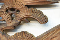 穏やかな風景が広がる彫刻欄間素材 EZ2877 在庫1枚