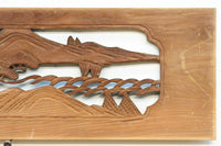 穏やかな風景が広がる彫刻欄間素材 EZ2877 在庫1枚