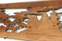 穏やかな風景が広がる彫刻欄間素材 EZ2877 在庫1枚