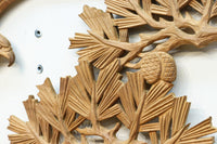 勇ましい鷹と松の縁起の良い絵柄が風格を感じさせる彫刻欄間素材 EZ2883 在庫1枚