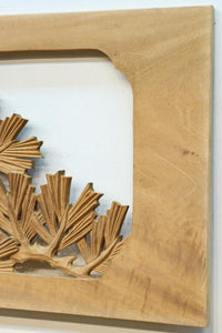 勇ましい鷹と松の縁起の良い絵柄が風格を感じさせる彫刻欄間素材 EZ2883 在庫1枚