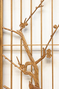 梅の木に鶯が羽を休める風景を描いた書院セット EZ2889 在庫2枚一組