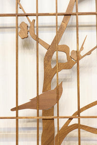 梅の木に鶯が羽を休める風景を描いた書院セット EZ2889 在庫2枚一組