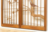 梅の木に鶯が羽を休める風景を描いた書院セット EZ2889 在庫2枚一組