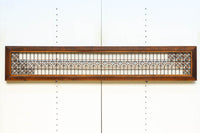 両端の組子細工と幾何学帯装飾で和モダンな面持ちの欄間 EZ2921 在庫1枚