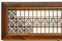 両端の組子細工と幾何学帯装飾で和モダンな面持ちの欄間 EZ2921 在庫1枚