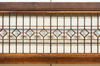 両端の組子細工と幾何学帯装飾で和モダンな面持ちの欄間 EZ2921 在庫1枚