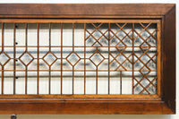 両端の組子細工と幾何学帯装飾で和モダンな面持ちの欄間 EZ2921 在庫1枚