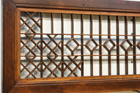両端の組子細工と幾何学帯装飾で和モダンな面持ちの欄間 EZ2921 在庫1枚