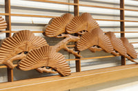 縁起の良い松の彫刻と格子を合わせた彫刻欄間 EZ2925 在庫1枚