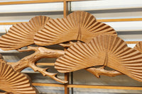 縁起の良い松の彫刻と格子を合わせた彫刻欄間 EZ2925 在庫1枚