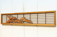 縁起の良い松の彫刻と格子を合わせた彫刻欄間 EZ2925 在庫1枚