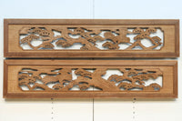 鶴と松を繊細に彫り描いて雅な面持ちある彫刻欄間 EZ2934ab 在庫(a:1 b:1)枚